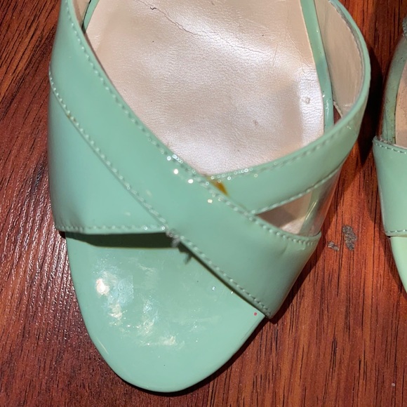 Mint Green open toe sandal with criss-cross design - Picture 8 of 12